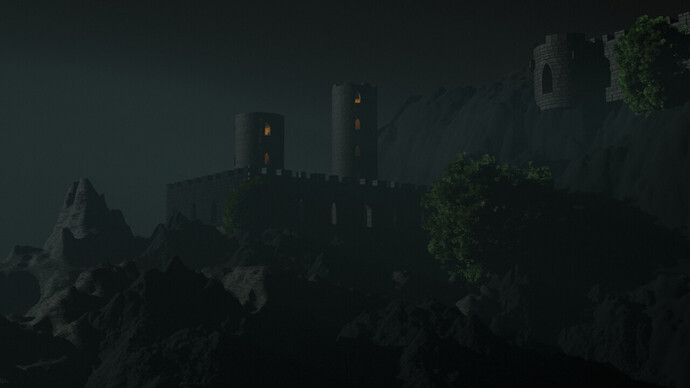 Night fog in the castle