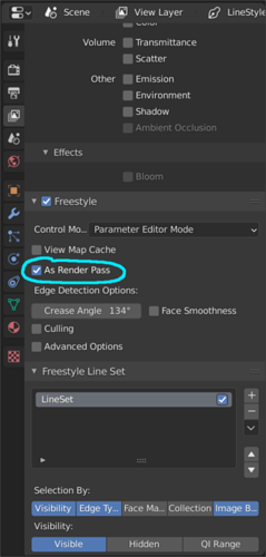 Shows the relevant As Render Pass option in view layer properties