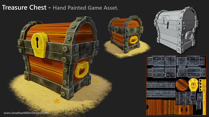 JMD Game Asset Hand Painted Treasure Chest