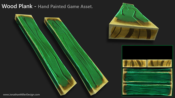 JMD Game Assets Hand Painted Wood Plank