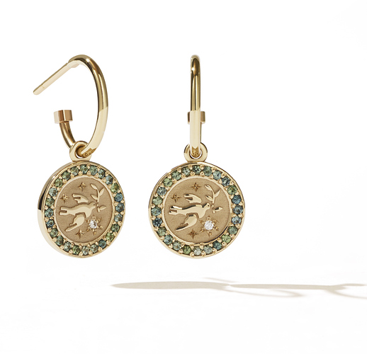 amulet earring pave gs