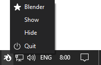 Blender Version Manager Tray Icon