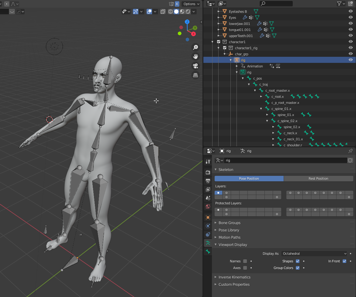 initial Postcard Easy Move Armature Rig into Pose Position - Animation and Rigging - Blender  Artists Community